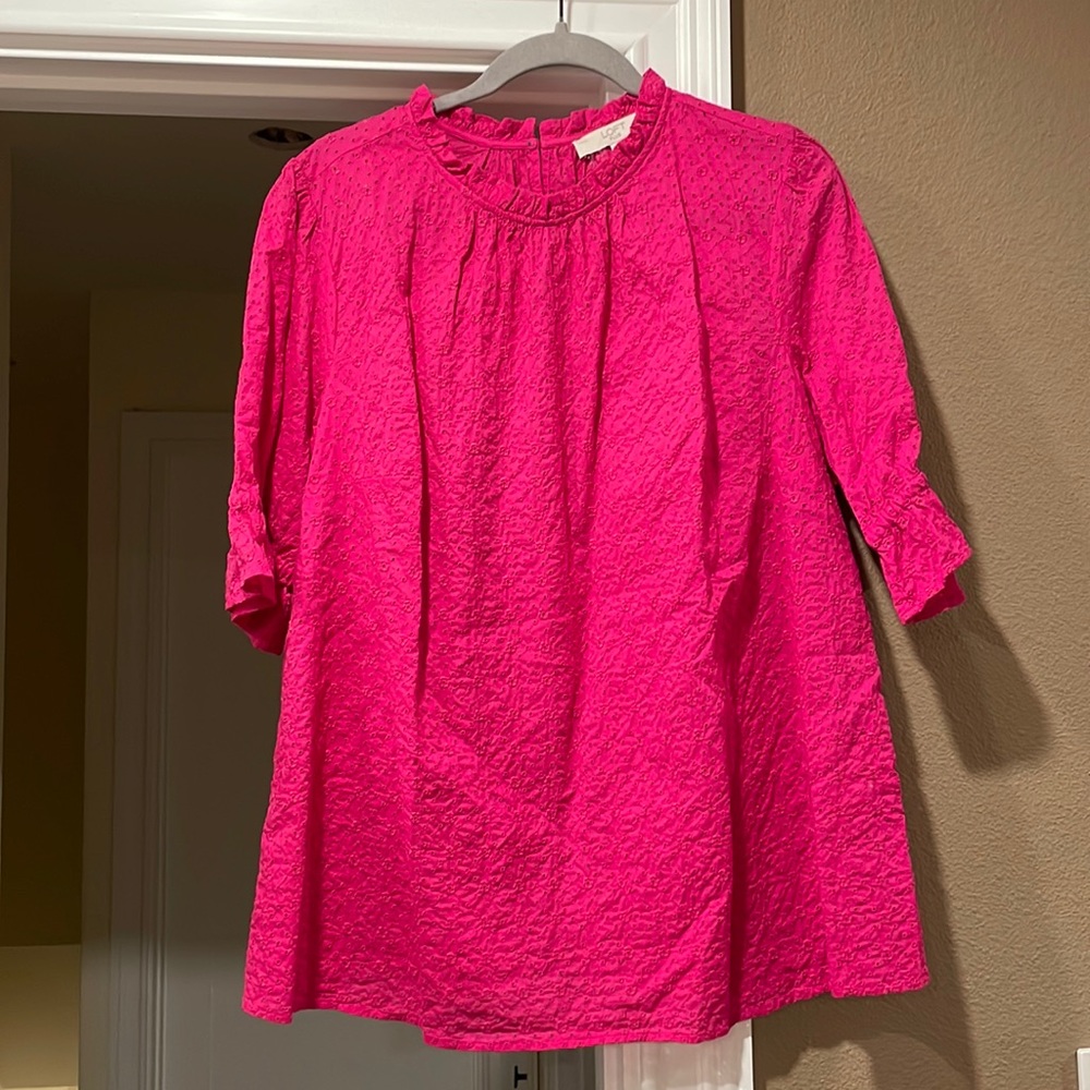 Plus size 16 women hot pink blouse from the Loft